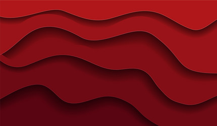 paper carve abstract wavy red layered background vector image