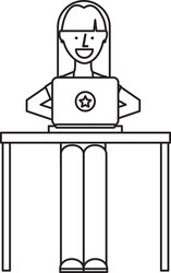 person using computer icon vector image