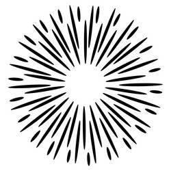 starburst sunburst hand drawn design element vector image