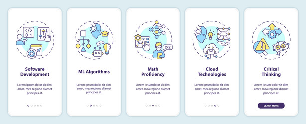 walkthrough ai engineer with line icons concept vector image