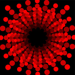 abstract circle shape composed of dots red dotted vector image