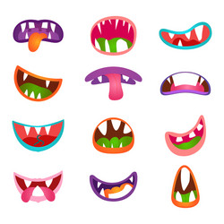 cute animal face expressions and emotions funny vector