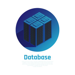 database blue round background vector image