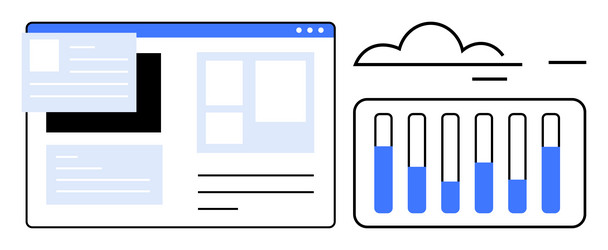 digital dashboard with data visualization vector image