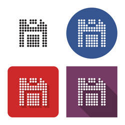 dotted icon floppy disk in four variants vector image