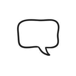 empty speech square sketch icon vector image