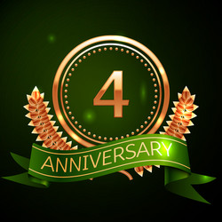 Four years anniversary celebration design vector