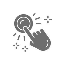 hand click button press finger touch pointer vector image