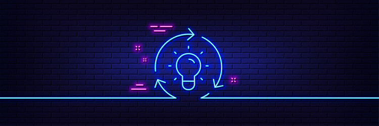 Idea line icon lightbulb sign core value neon vector