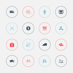set of 16 editable complex icons includes symbols vector image