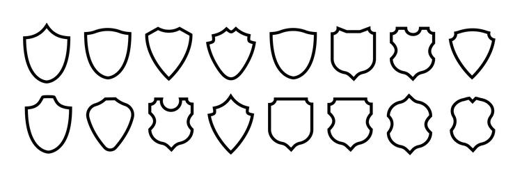 shield frame set collection signs empty vector image