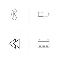 user interface simple linear icons set outlined vector image