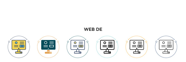 web design icon in filled thin line outline vector image