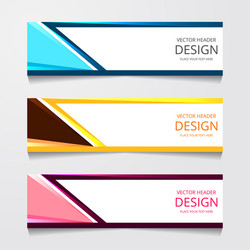 abstract design banner web template with three vector image