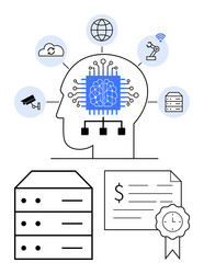 artificial intelligence integration in technology vector image