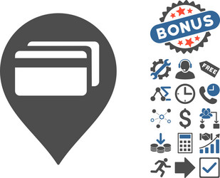 atm terminal pointer flat icon with bonus vector image