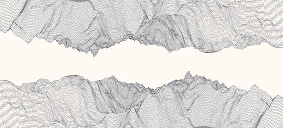 big data abstract digital landscape wireframe vector image