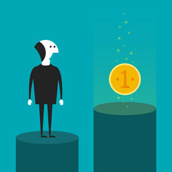 catch coin computer game style scene vector image