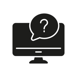 computer screen with question mark silhouette icon vector image