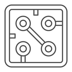 fragment of printed circuit board square shape vector image