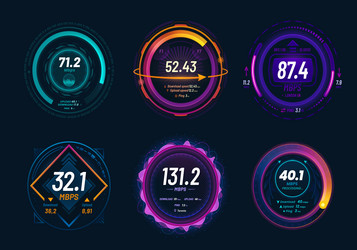 internet speed test and 5g speedometer dashboard vector image