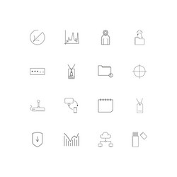 Internet technologies linear thin icons set vector