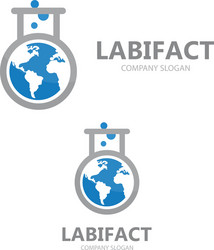 Logo combination of a earth and lab vector