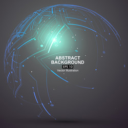 point and curve constructed the sphere wireframe vector image