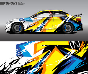 Racing Car Wrap - Abstract Texture Vector Image