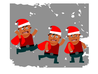 Set of funny little santa claus vector