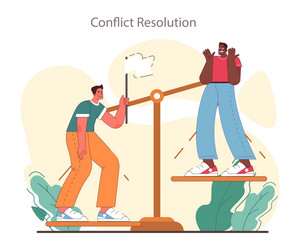 soft skill development character with conflict vector image