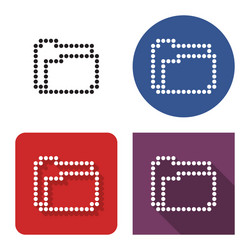 dotted icon folder in four variants with short vector image