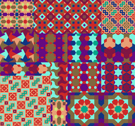 Seamless patterns set in moroccan style vector