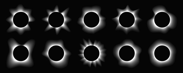 set of circle illuminate light frames vector image