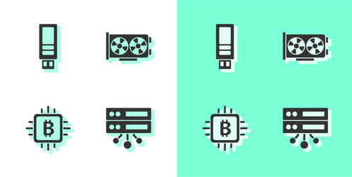 set server usb flash drive cpu mining farm vector image