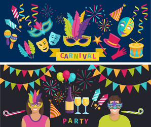 carnival elements banner Vector Image