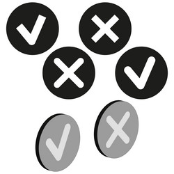 check and cross marks icon set approval vector image