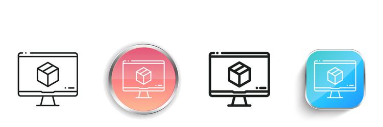 ecommerce icon thin linear regular and button vector image