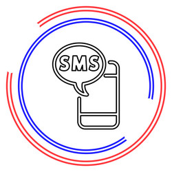 mobile with text message icon vector image