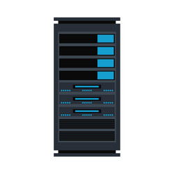 Server rack icon database storage design vector