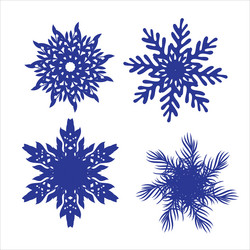 Set of snowflakes laser cut pattern for christmas vector