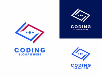 abstract coding arrow logo design modern code vector image