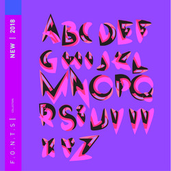 abstract colorful font and alphabet vector image