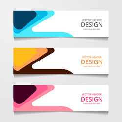 abstract design banner web template with three vector image