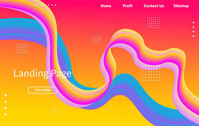 abstract liquid landing page or web template vector image