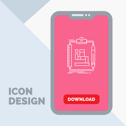 Algorithm process scheme work workflow line icon vector