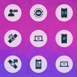 communication icons set with message from user vector image
