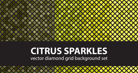 diamond pattern set citrus sparkles seamless vector image