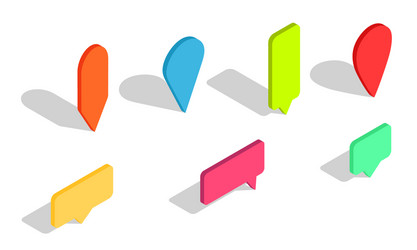isometric 3d pin pointer for map icons vector image