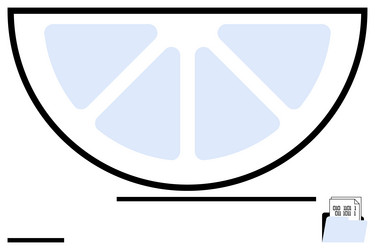 minimalist lemon slice with file folder vector image